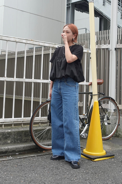2wayチェックレイヤードデニム